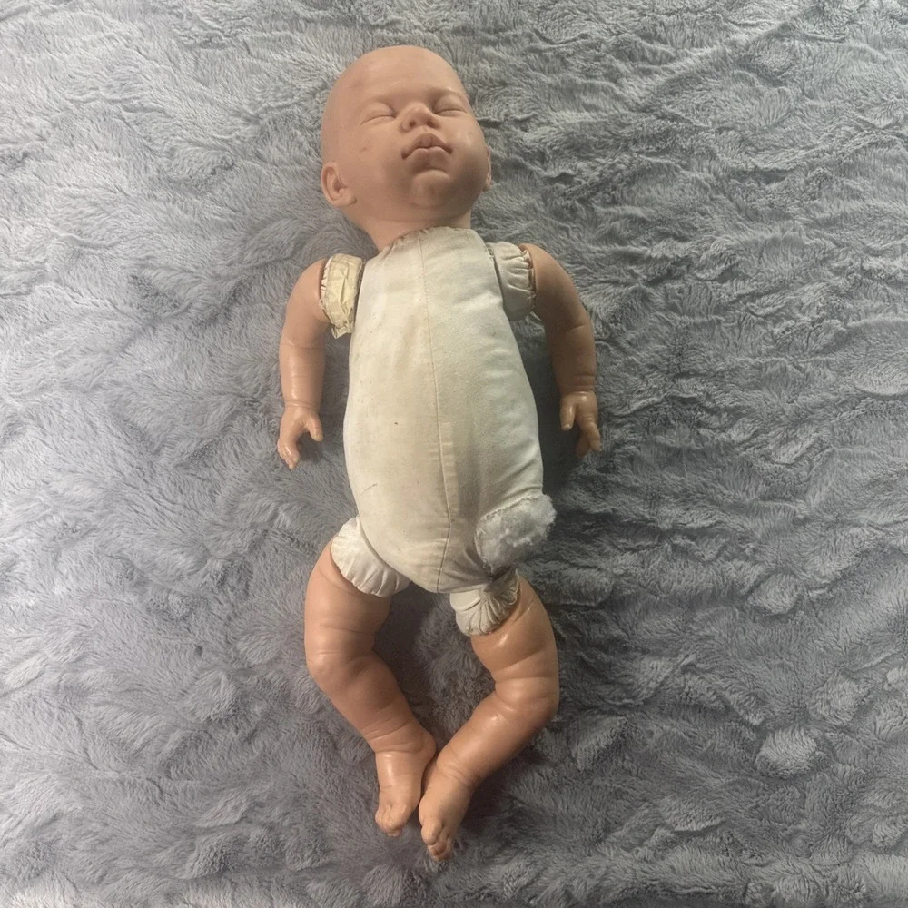 Nines d'Onil Spain Sleeping Baby Doll Cloth Body Vinyl Limbs For Parts Repair